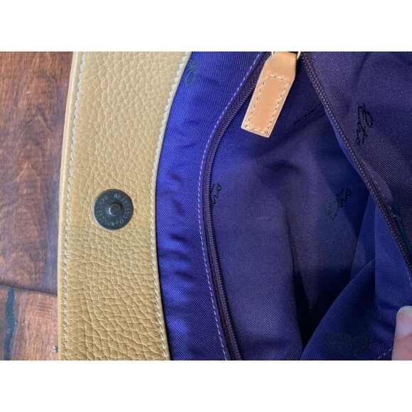 Etro Tan Pebbled Leather Shoulder Bag Purse Double Strap - Picture 7 of 7